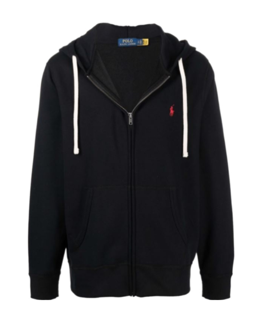Polo Ralph Lauren Zip Sweatshirt With Front Pockets And Hood In Blue