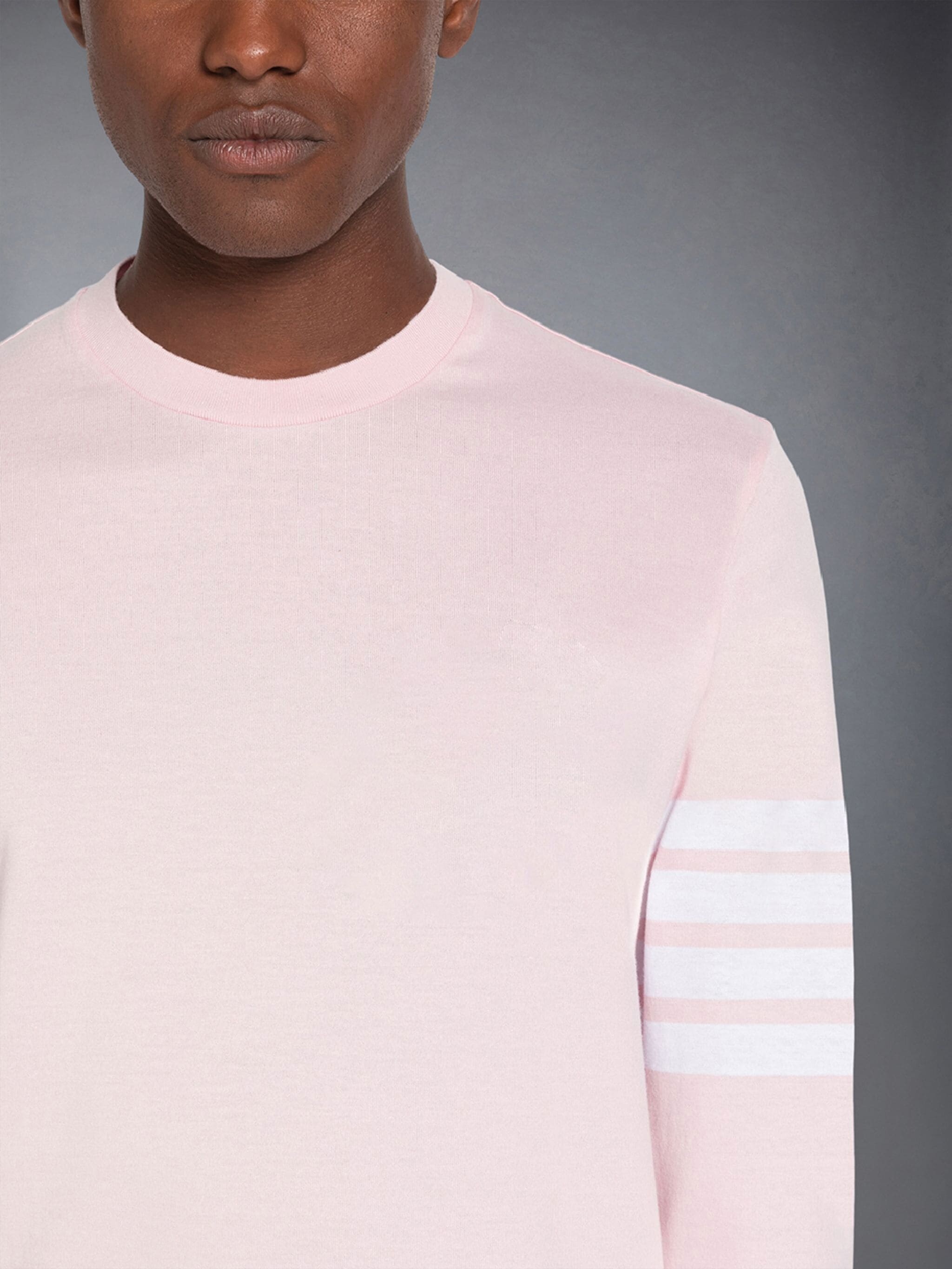 Thom Browne Hector 4-bar Long-sleeve T-shirt In Pink