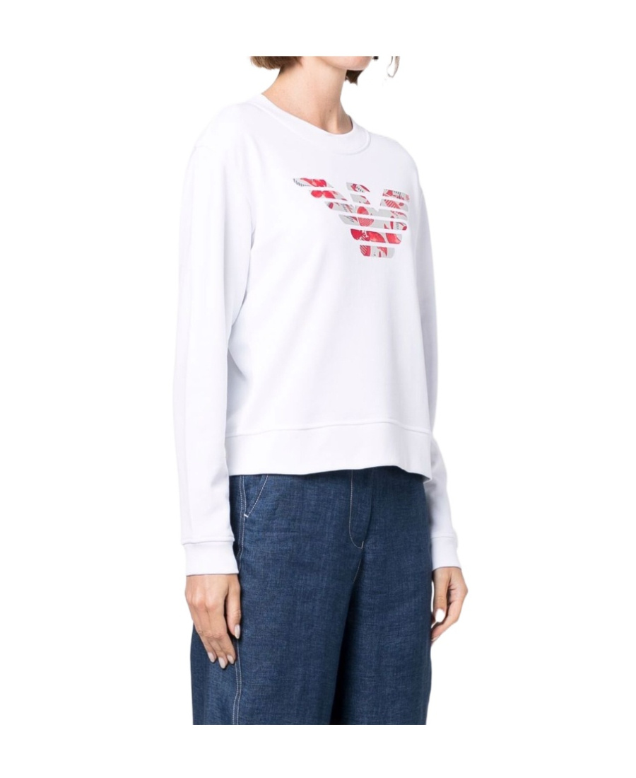 EMPORIO ARMANI FLORAL LOGO-PRINT SWEATSHIRT