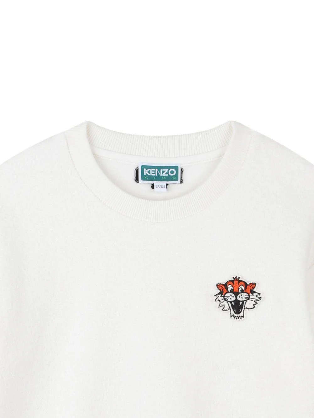Kenzo Tiger Head-embroidered Sweatshirt In White