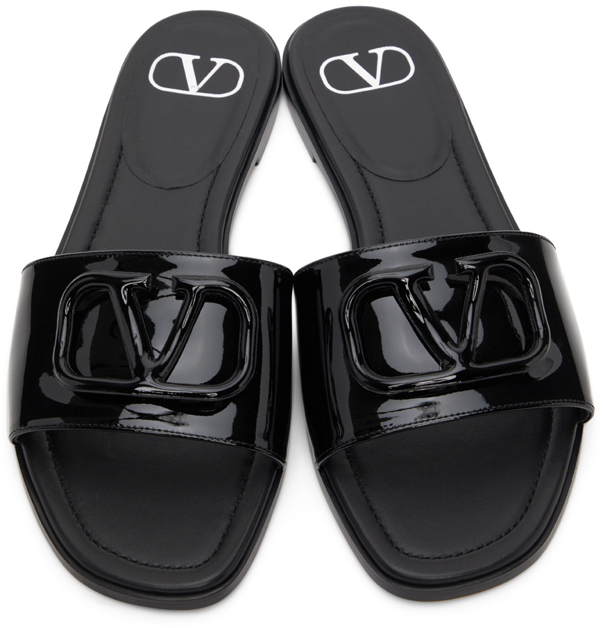 Valentino Black Vlogo Signature Sandals In Black