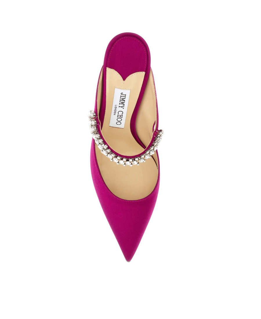 Jimmy Choo Bing 100mm Crystal-embellished Mules In Purple