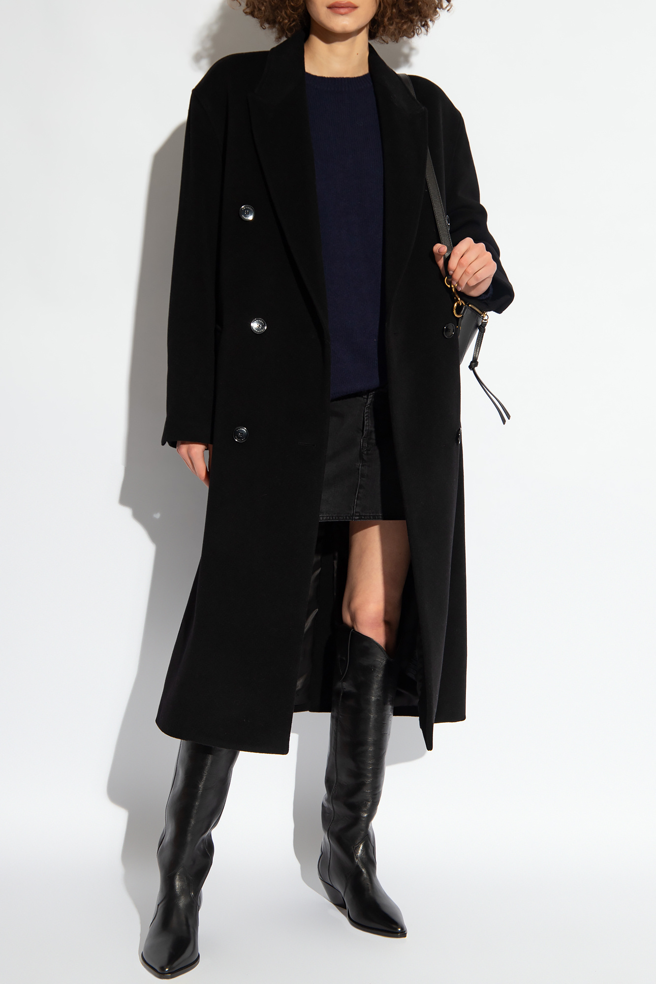 Isabel Marant Long-sleeved Coat In Black