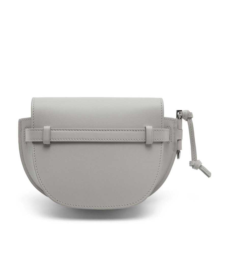 Loewe Gate Dual Mini Leather Shoulder Bag In Gray
