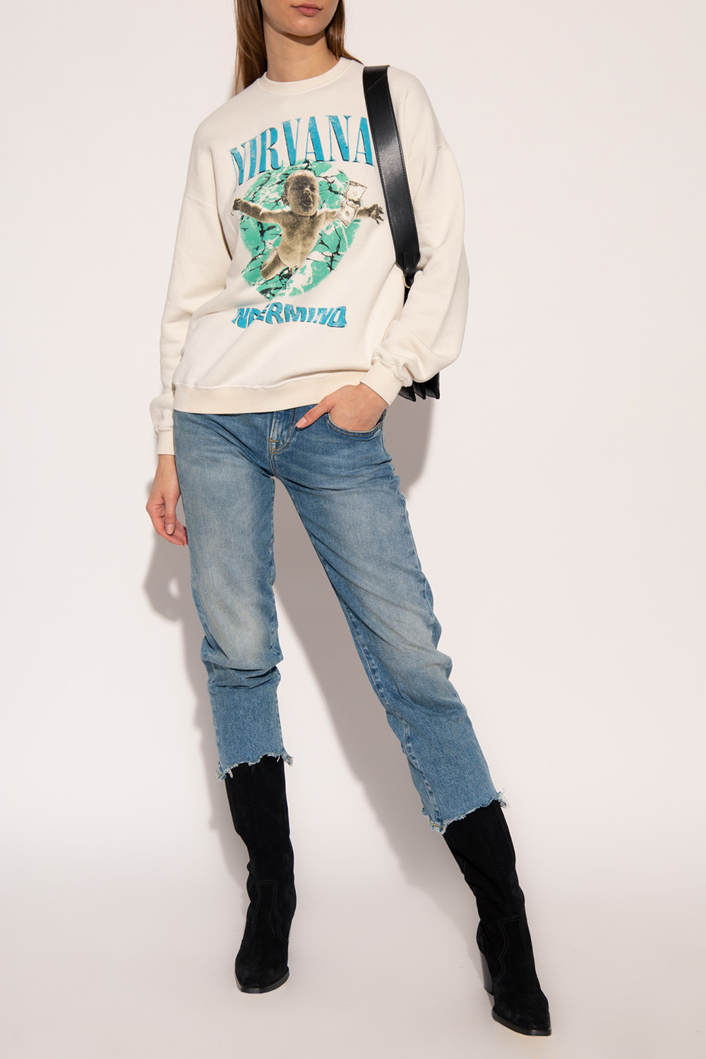 R13 Distressed-edge Straight-leg Jeans In Gray