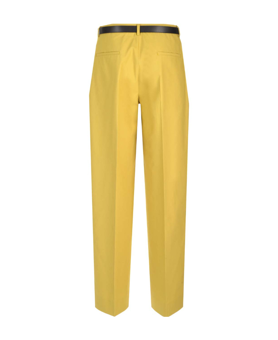 Jil Sander Cotton Straight-leg Tailored Trousers In Yellow
