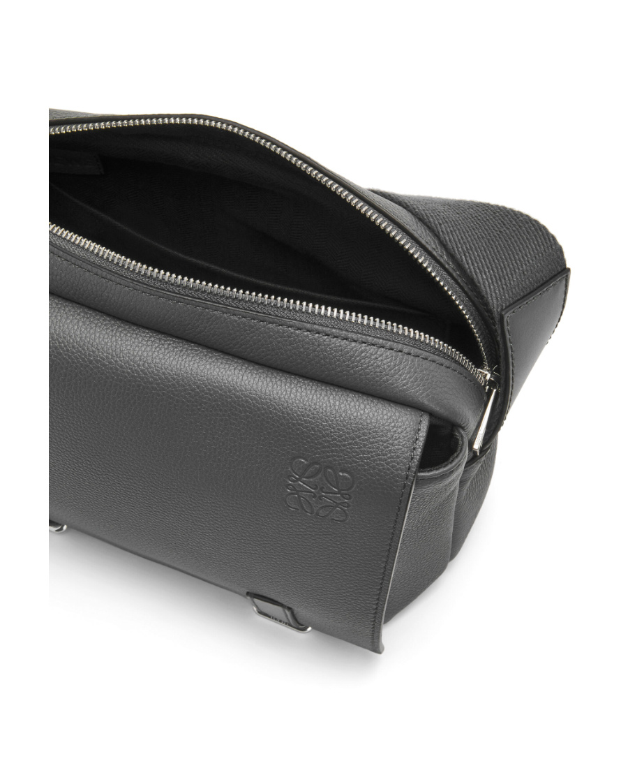 Loewe Mini Puzzle Leather Shoulder Bag In Black