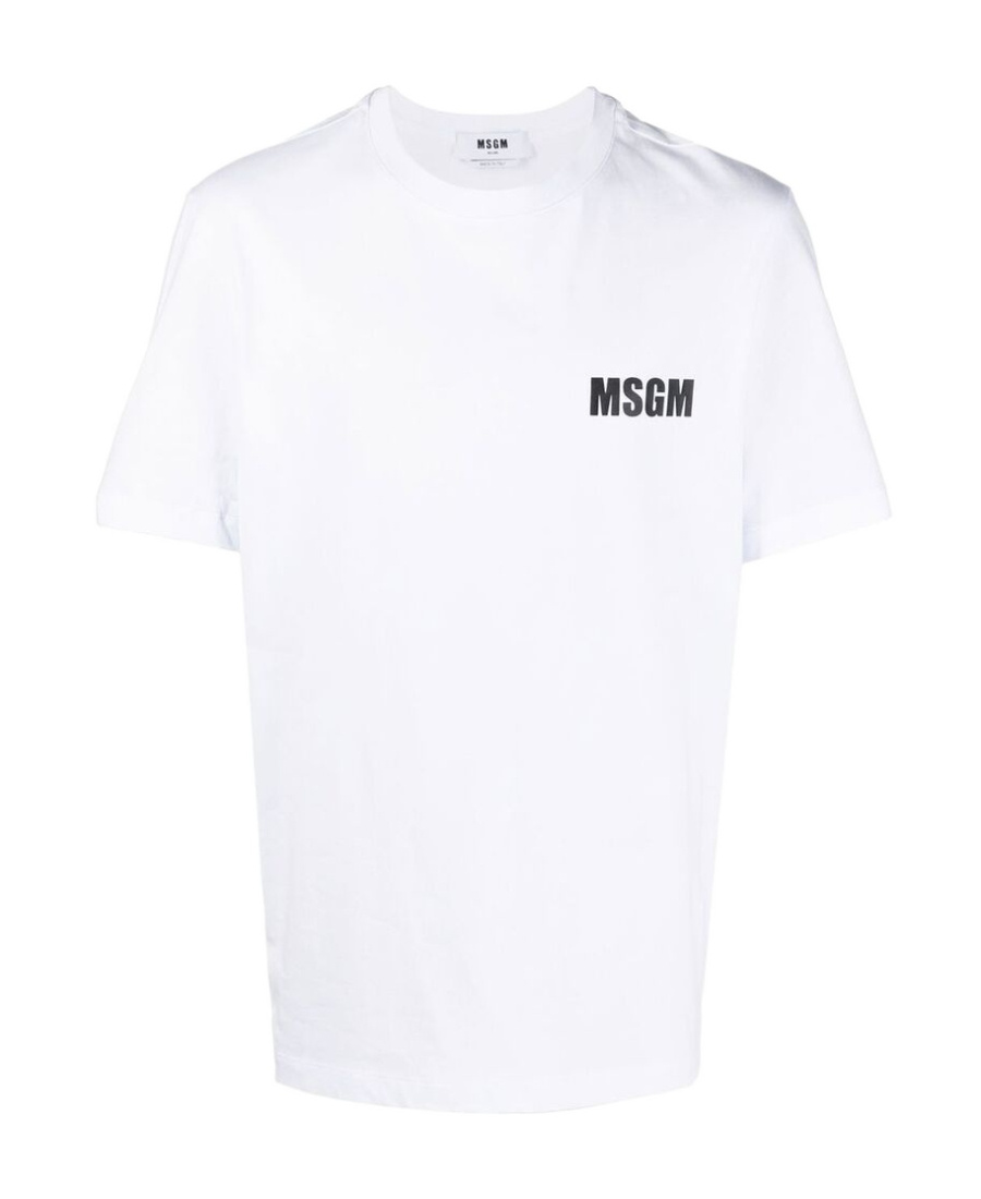 Msgm Impact Logo Jersey T-shirt In White