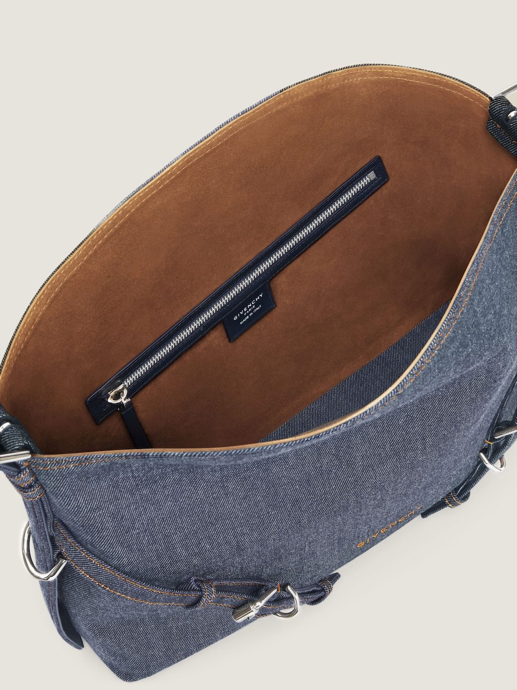 Givenchy Medium Voyou Bag In Denim In Purple