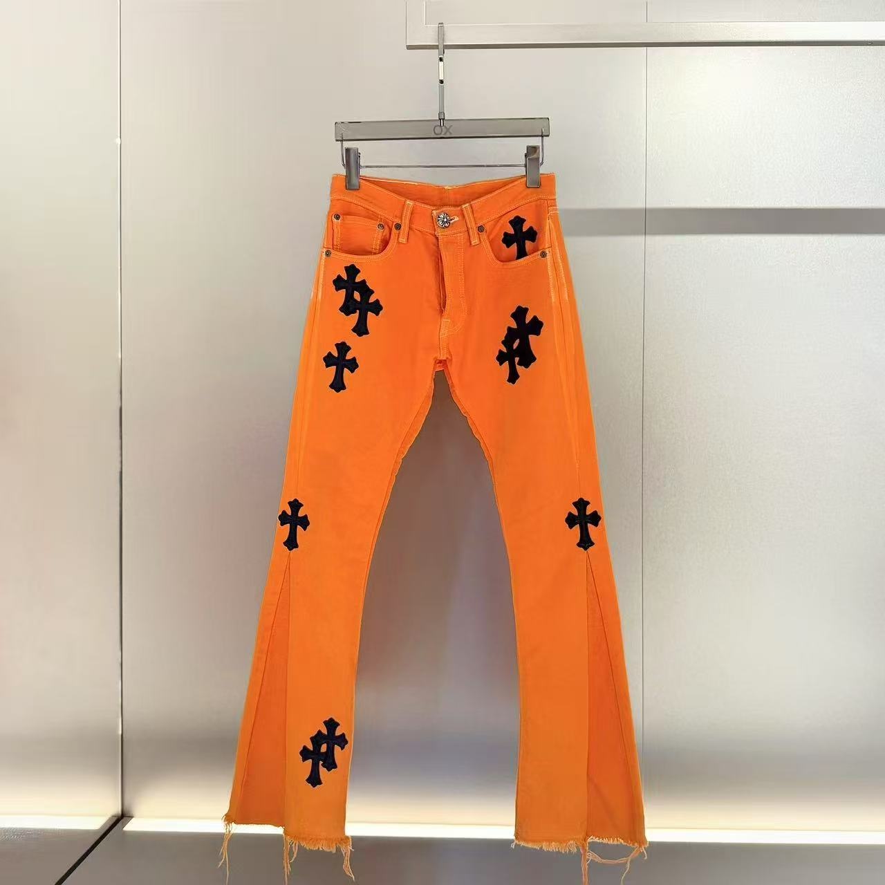 Chrome Hearts Jeans With Belt Loops In Orange