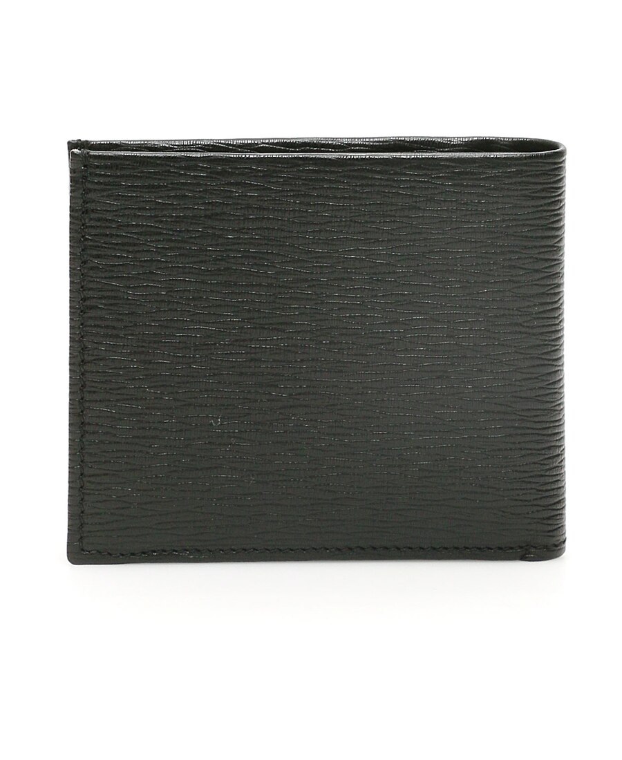 Shop Ferragamo Logo Texture Wallet In Black
