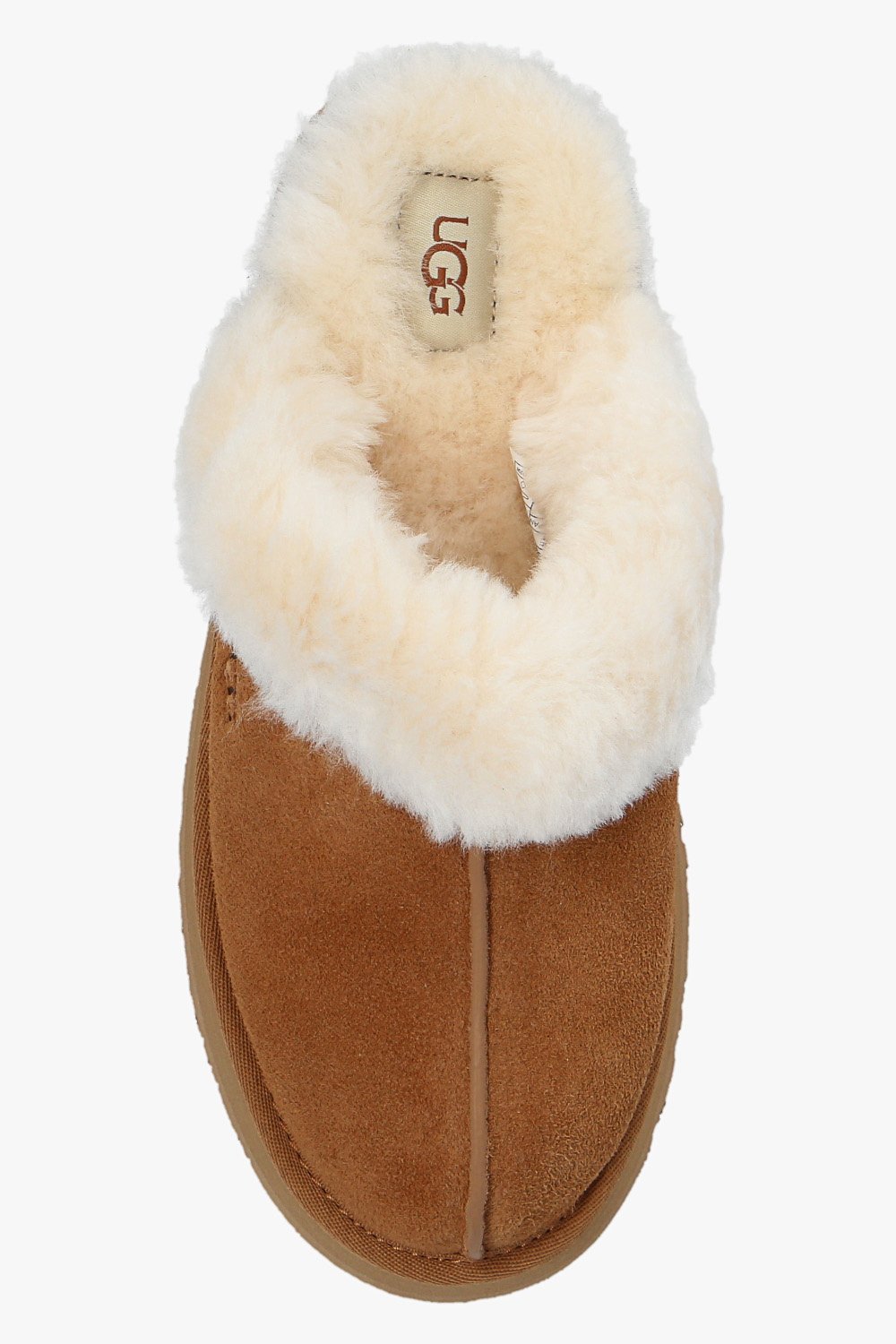 Shop Ugg Disquette Shearling Platform Slippers In Brown