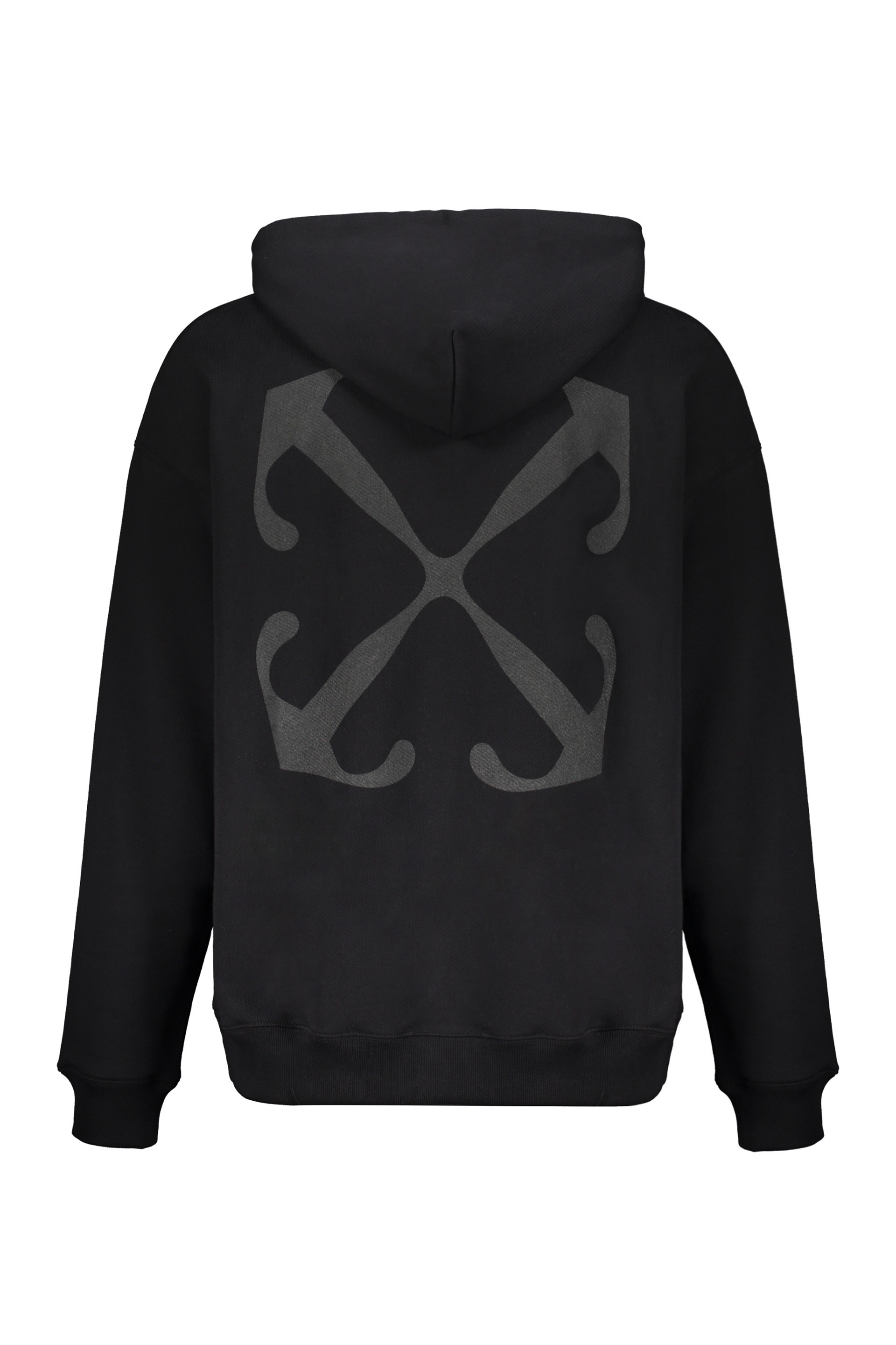 Off-white Vanish Arrow Printed French Cotton-terry Hoodie In Black