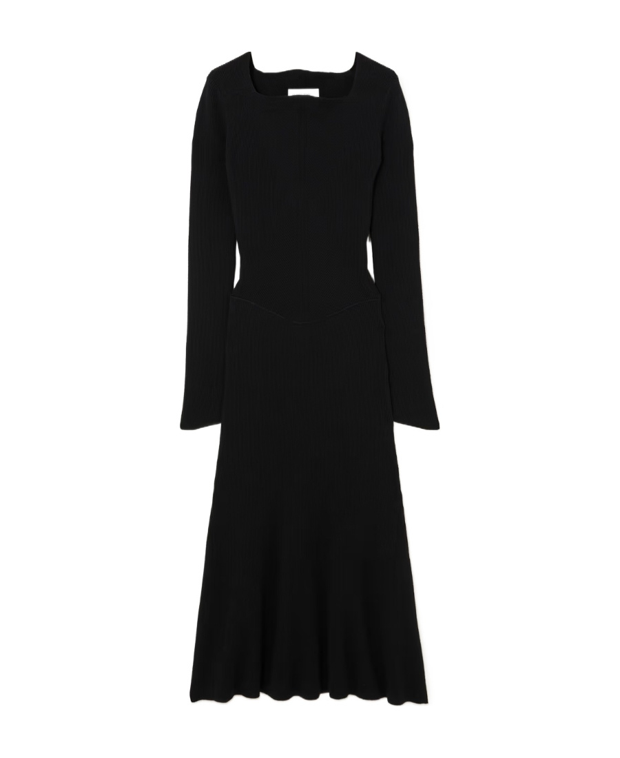 Shop Victoria Beckham Circle Stitched Stretch Medium-length Dress In Black