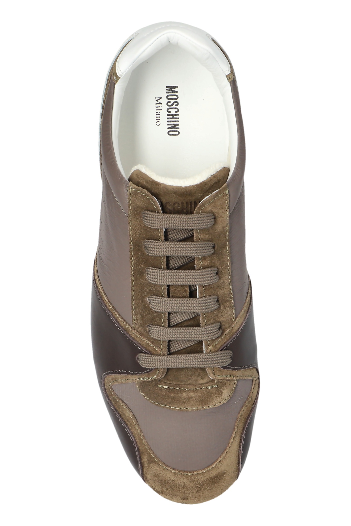 Moschino Leather Sneakers In Black