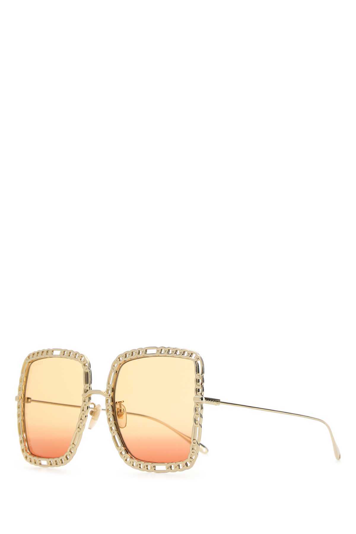 Gucci Occhiali Da Sole In Metallo Oro Donna In Yellow