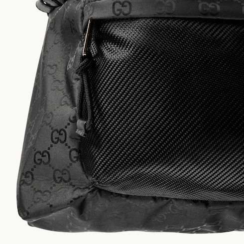 Gucci Medium Gg Black Backpack With Web Label Men In Black
