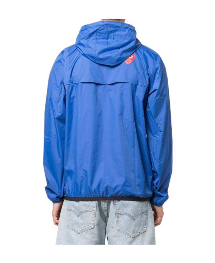 Comme Des Garçons Play X K-way Nylon Water-resistant Half-zip Jacket In Blue