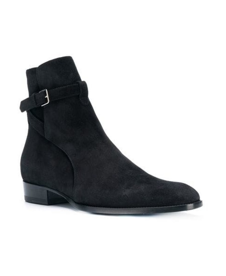 Saint Laurent Short Boots With Low Heels In Black