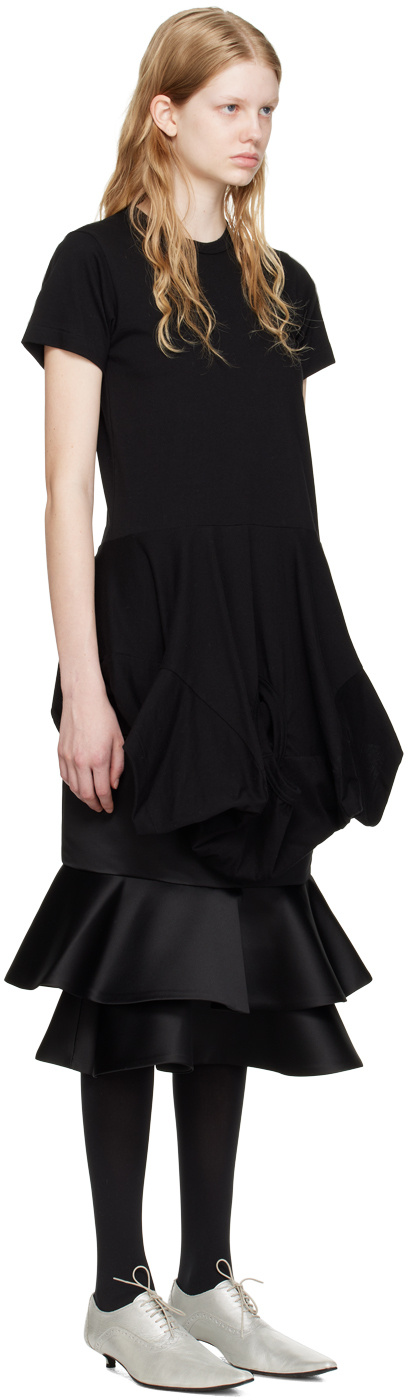 COMME DES GARÇONS OPEN-NECKED BLACK SHIRT