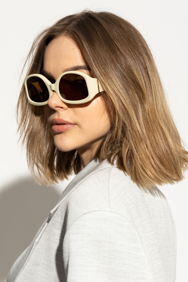 Jacquemus Oval Frame Sunglasses Sunglasses In Nude