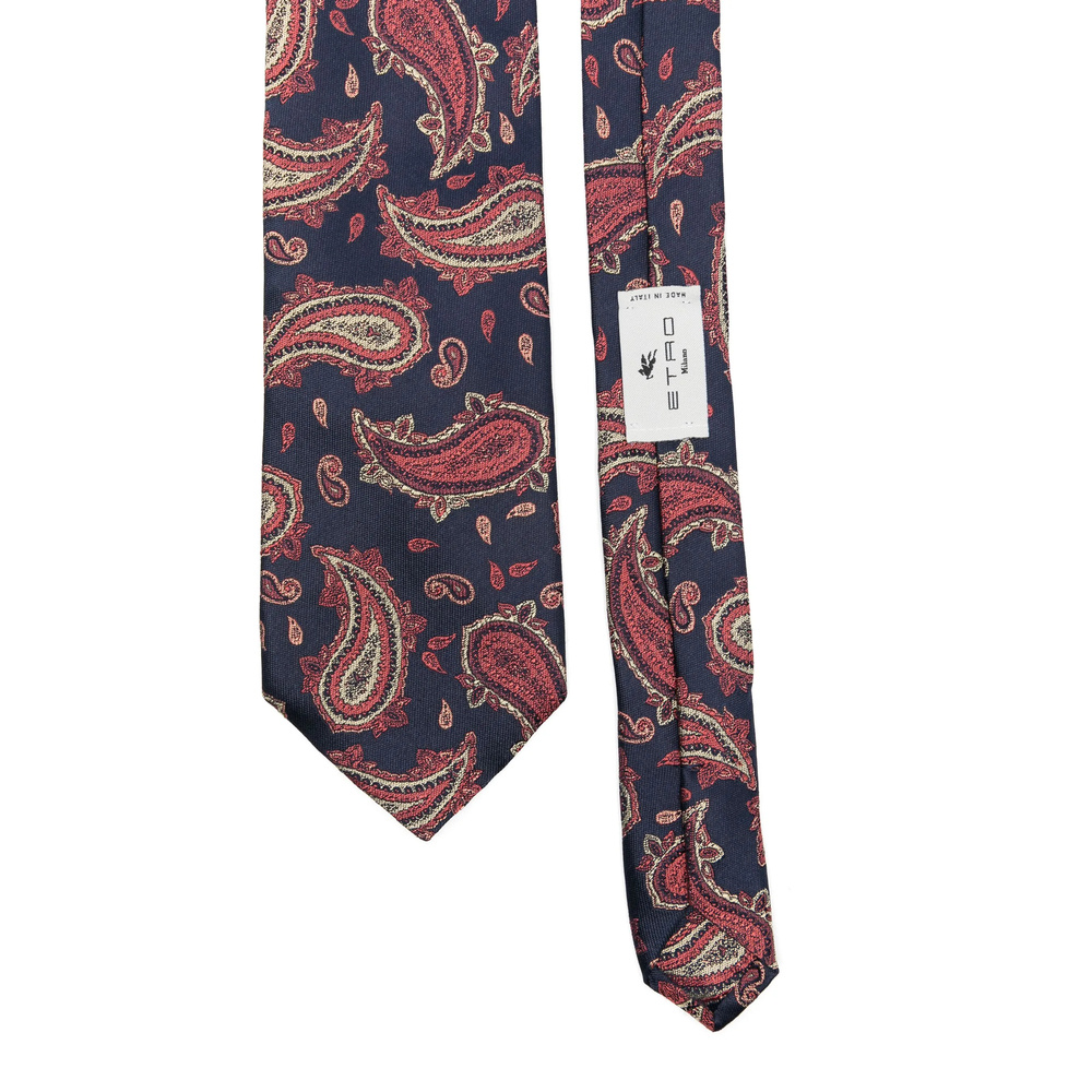 Etro , Paisley Silk Jacquard Tie, Man, Blue In Brown