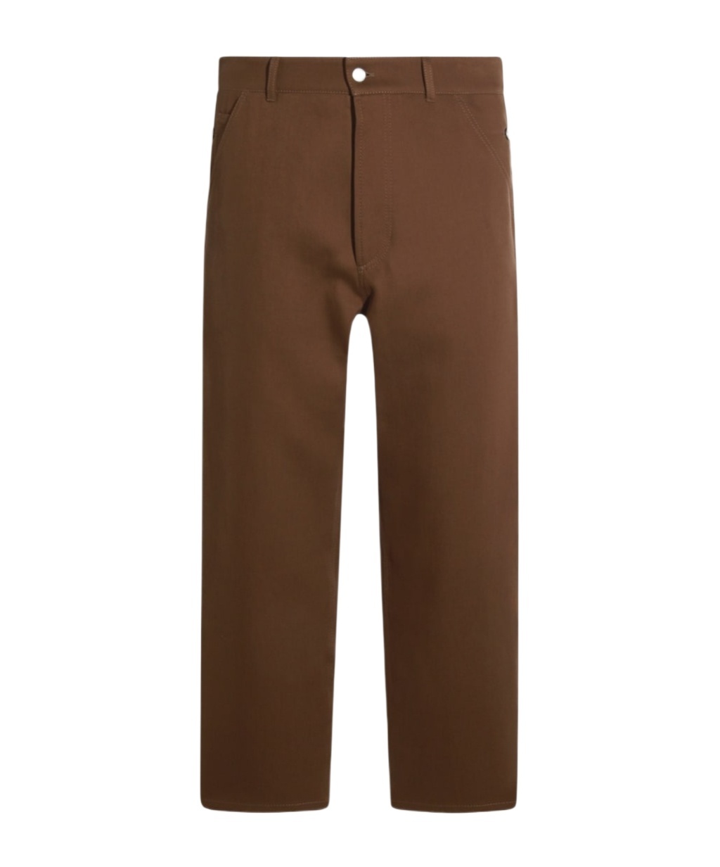 Moschino Camel Cotton Cargo Pants In Brown