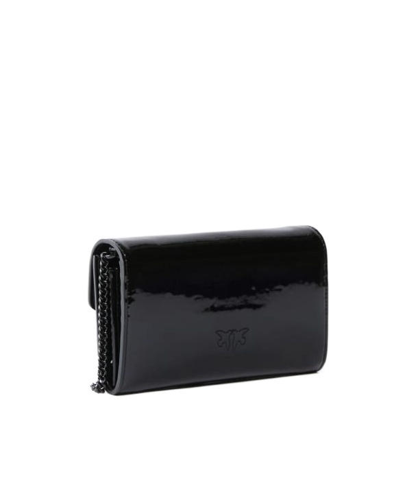 PINKO PINKO LOVE ONE EMBELLISHED CHAIN-LINKED WALLET