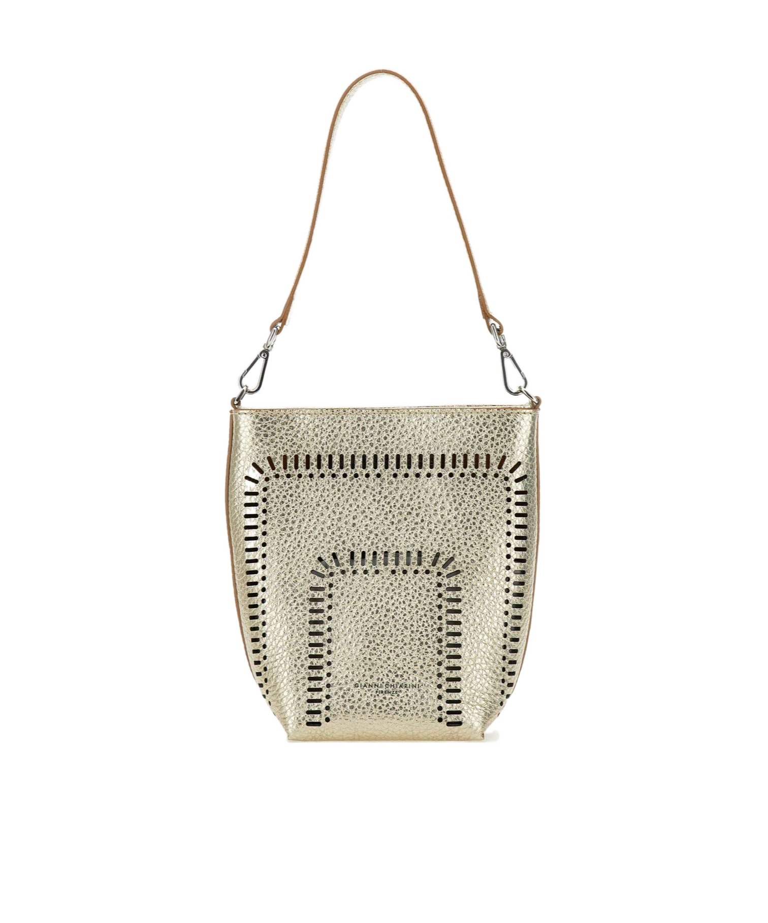 Gianni Chiarini Metallic Tote Bag In Nude