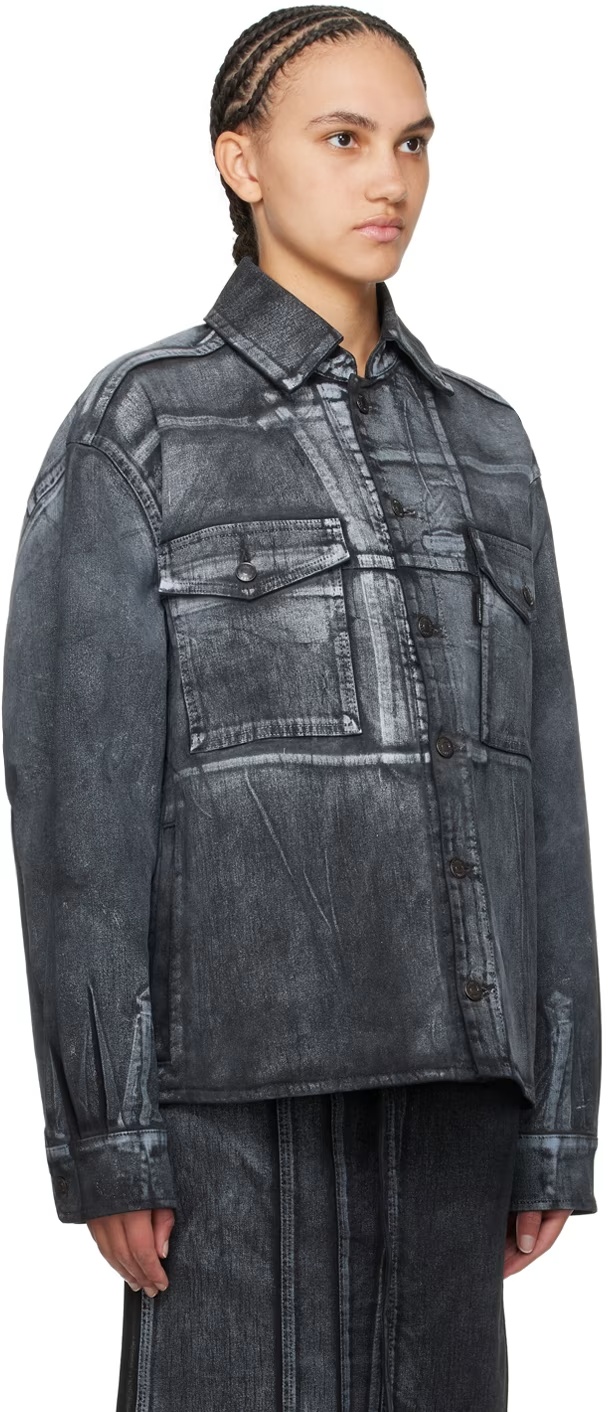 Ottolinger Printed Denim Jacket In Black