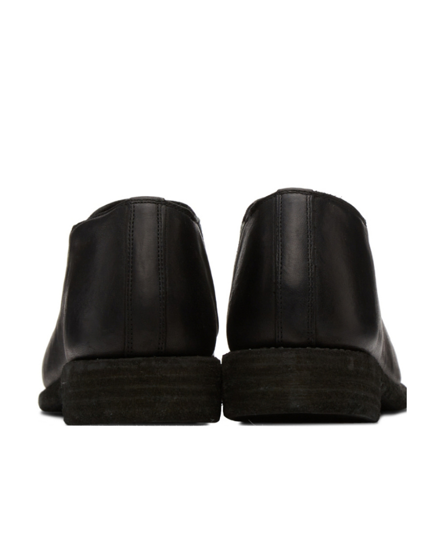 Guidi Round Head Loafer Shoes In Black