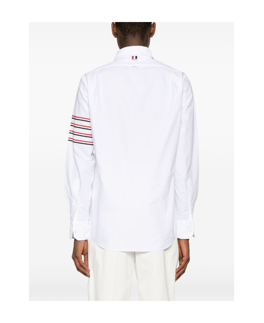 Thom Browne 4-bar Long-sleeve Cotton Shirt In White