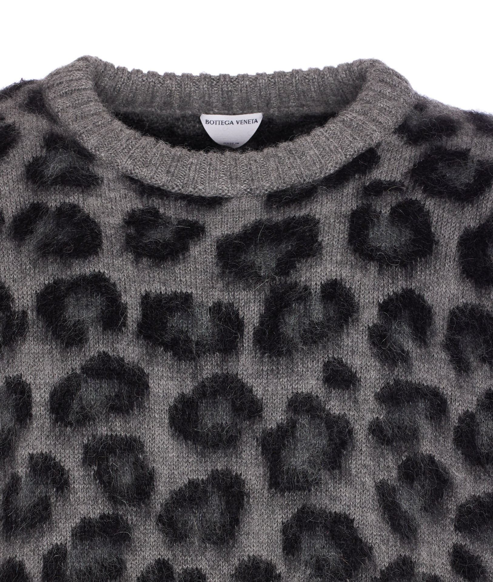 Bottega Veneta Men Animalier Sweater In Gray