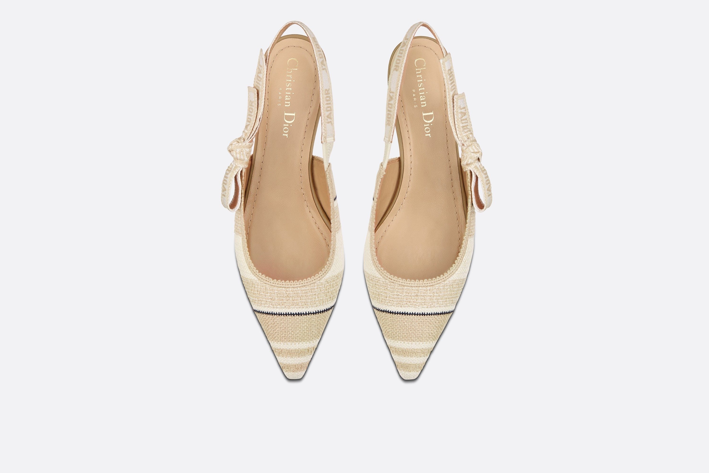 DIOR STRIPED POINTED FLAT SHOES