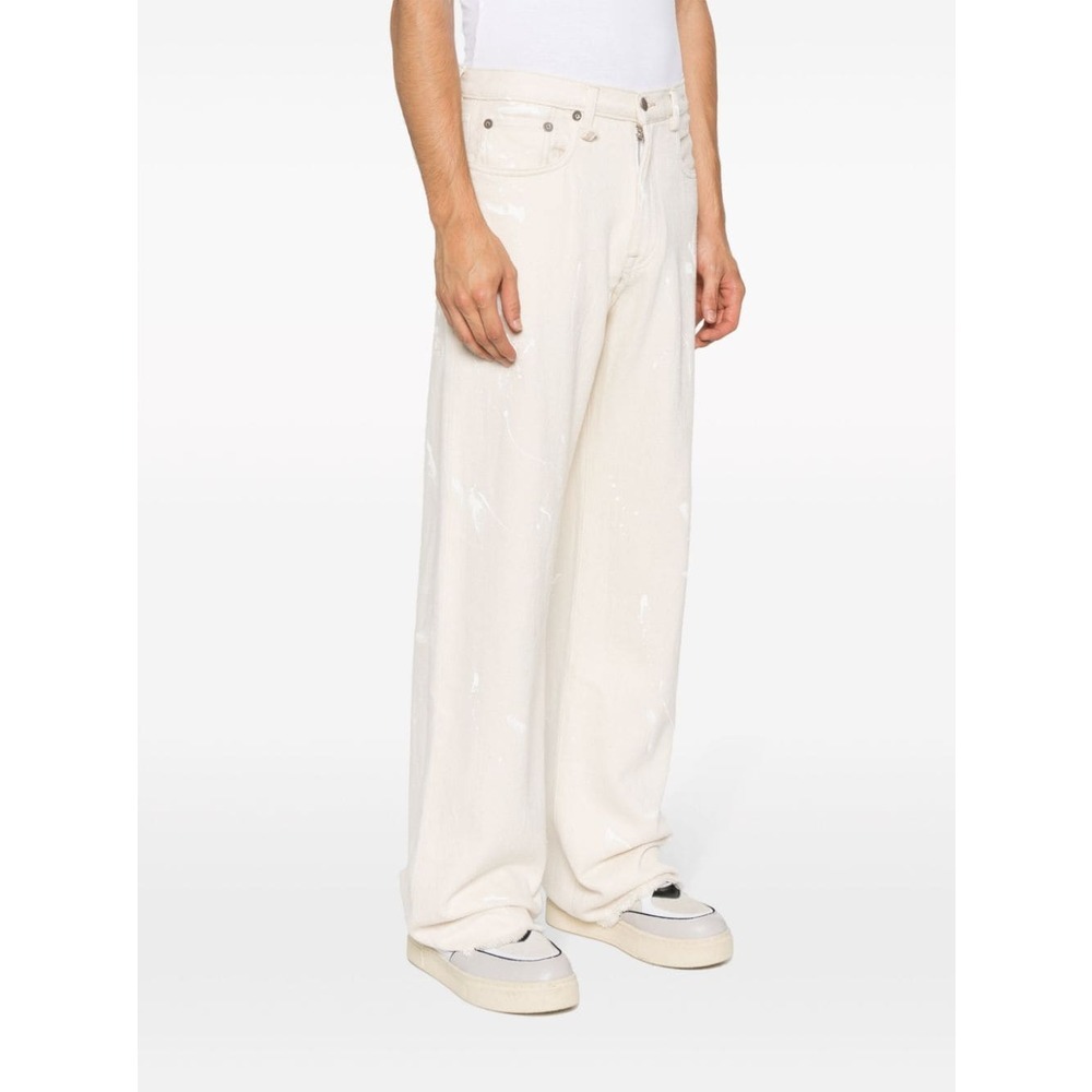 Shop R13 Logo Logo Denim Trousers In White