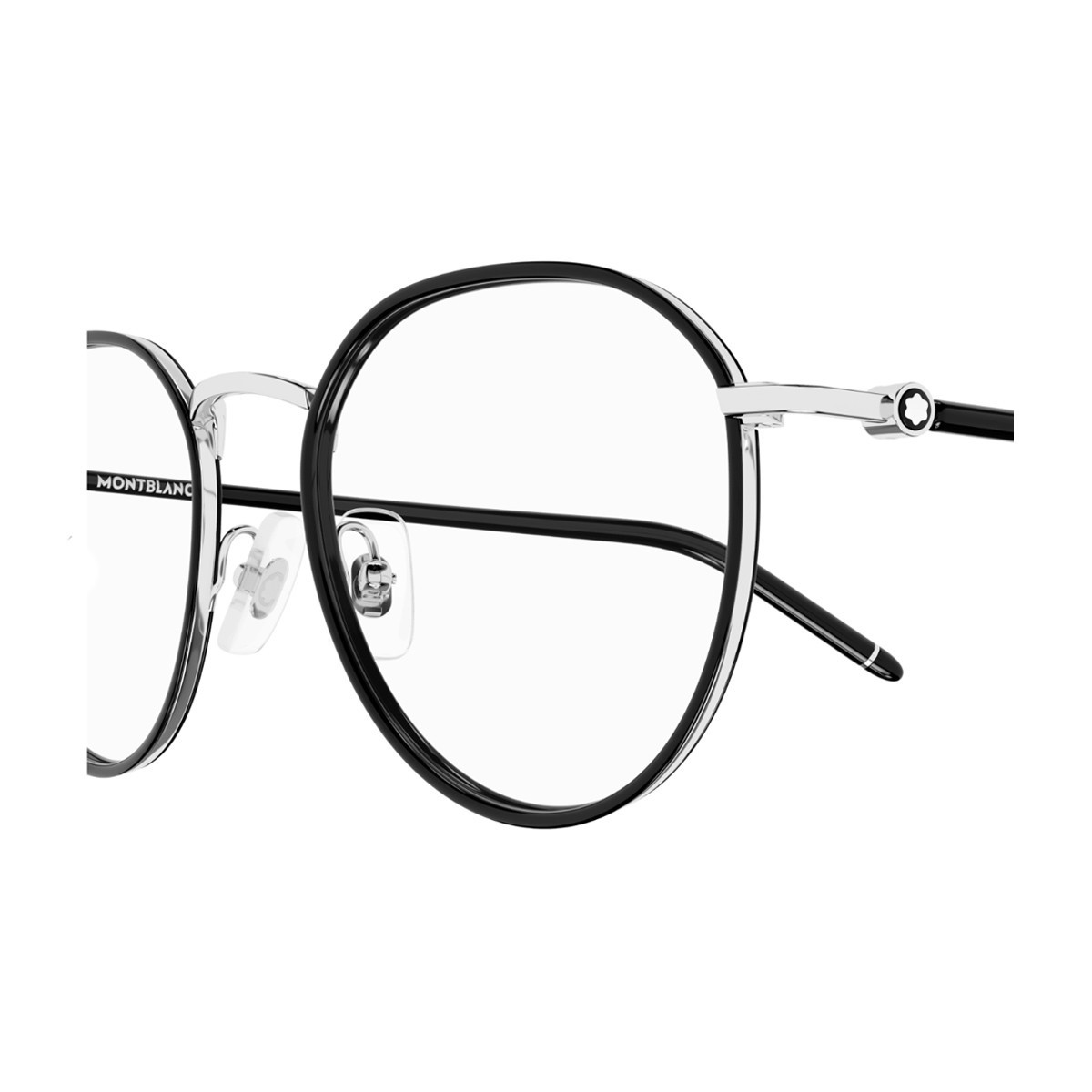 Montblanc Eyewear Round Frame Glasses In Black
