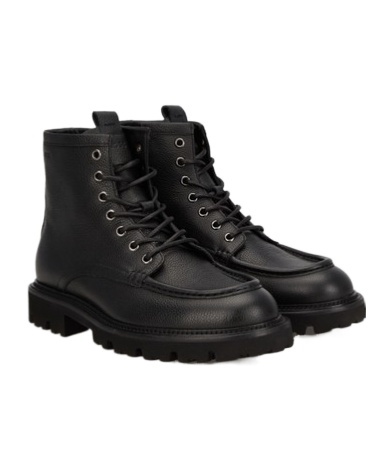 Hugo Boss Leather Boots In Black