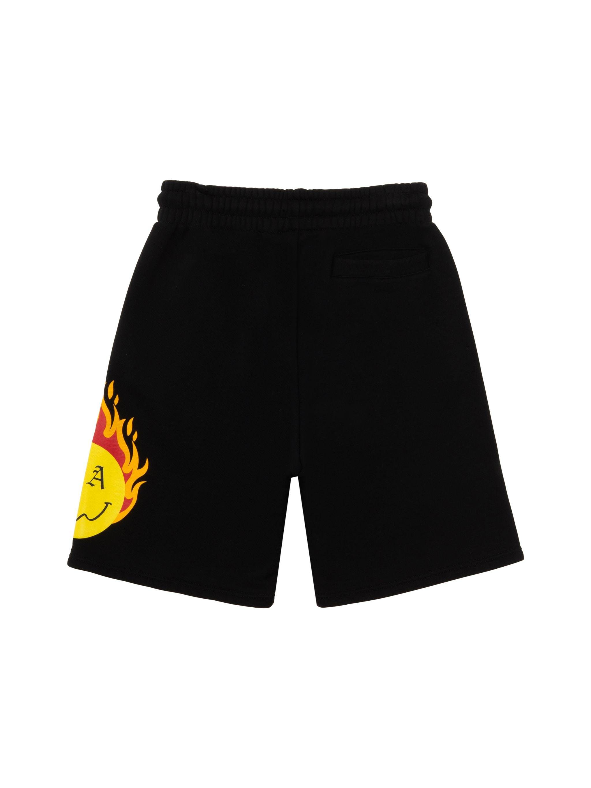 Palm Angels Burning Head Track Shorts In Black