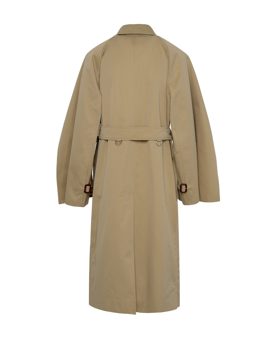 Shop Burberry Check-pattern Cotton Trench Coat In Brown