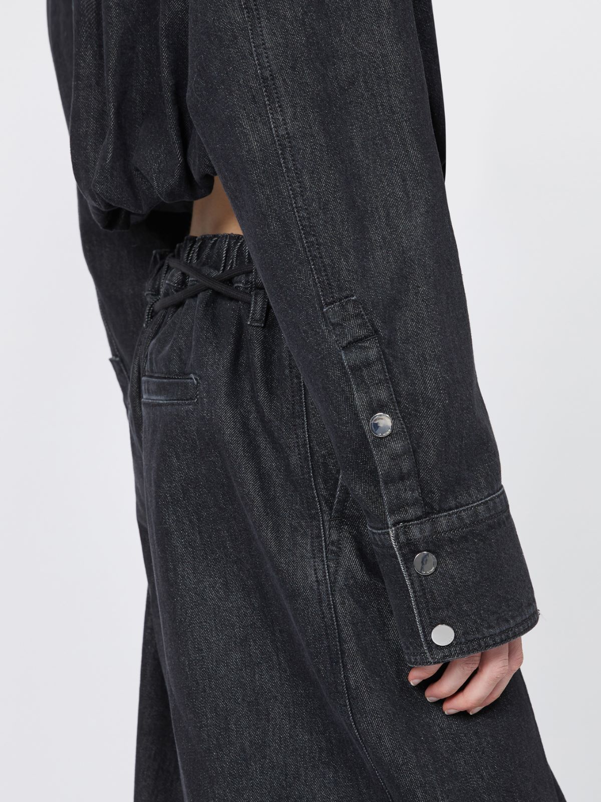Sportmax Cropped Denim Jacket In Black