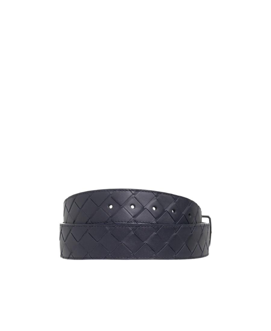 Shop Bottega Veneta Intrecciato Belt In Blue