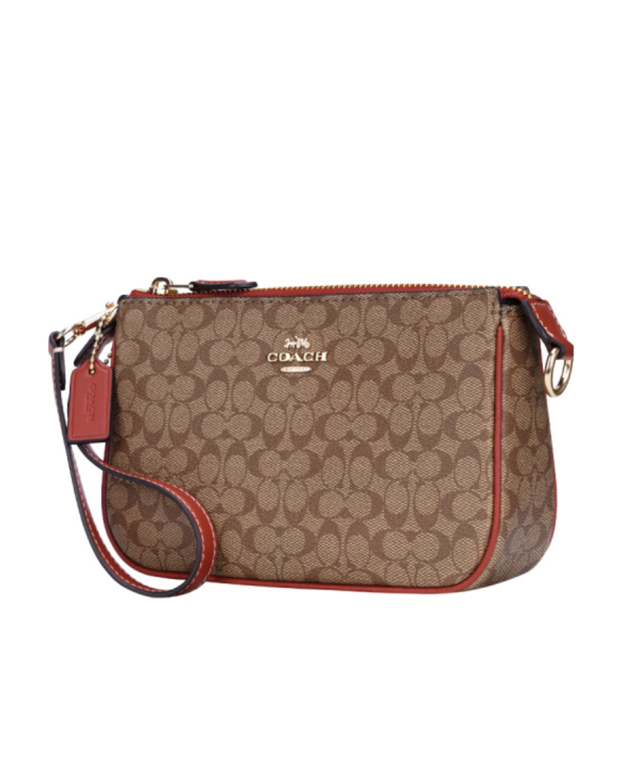 Coach Logo Hand-held Bag In Brown