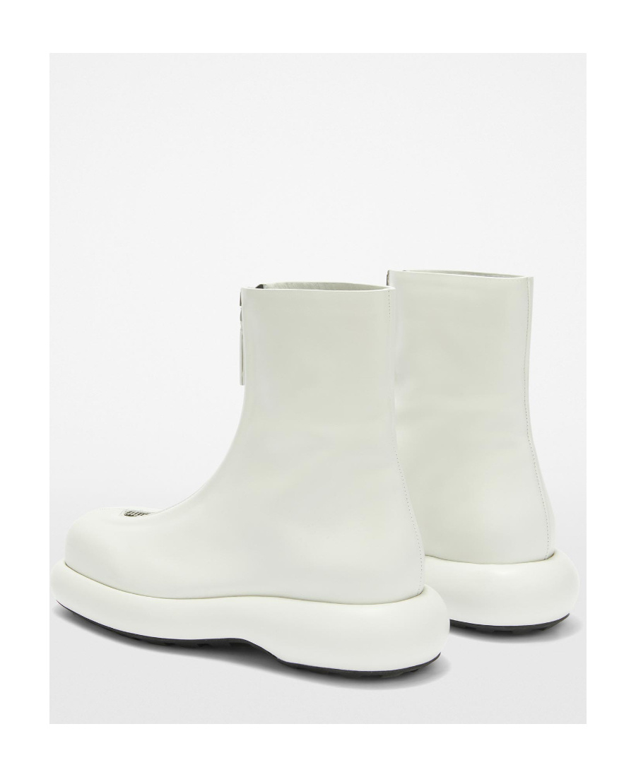 Jil Sander Zip-up Leather Boots In White