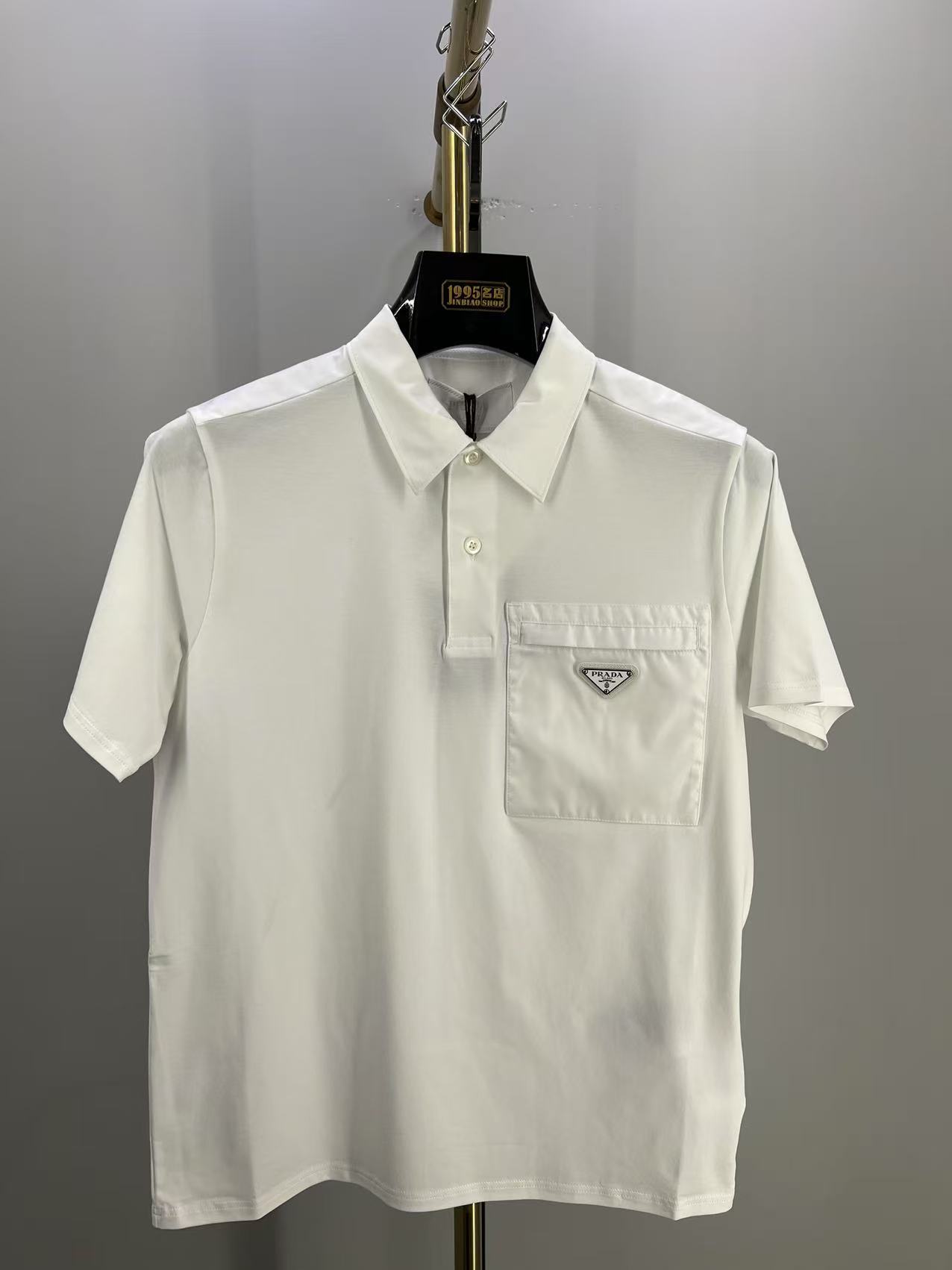 Prada Short-sleeved Polo Shirt In White