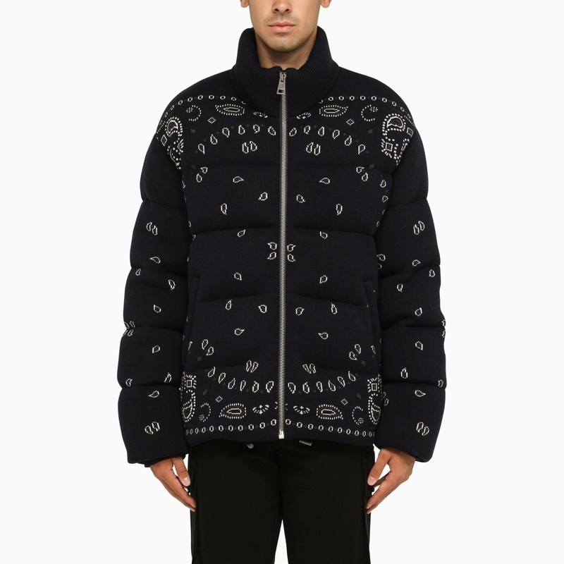 Alanui Down Jacket Wool Concealed Drawstring In Blue
