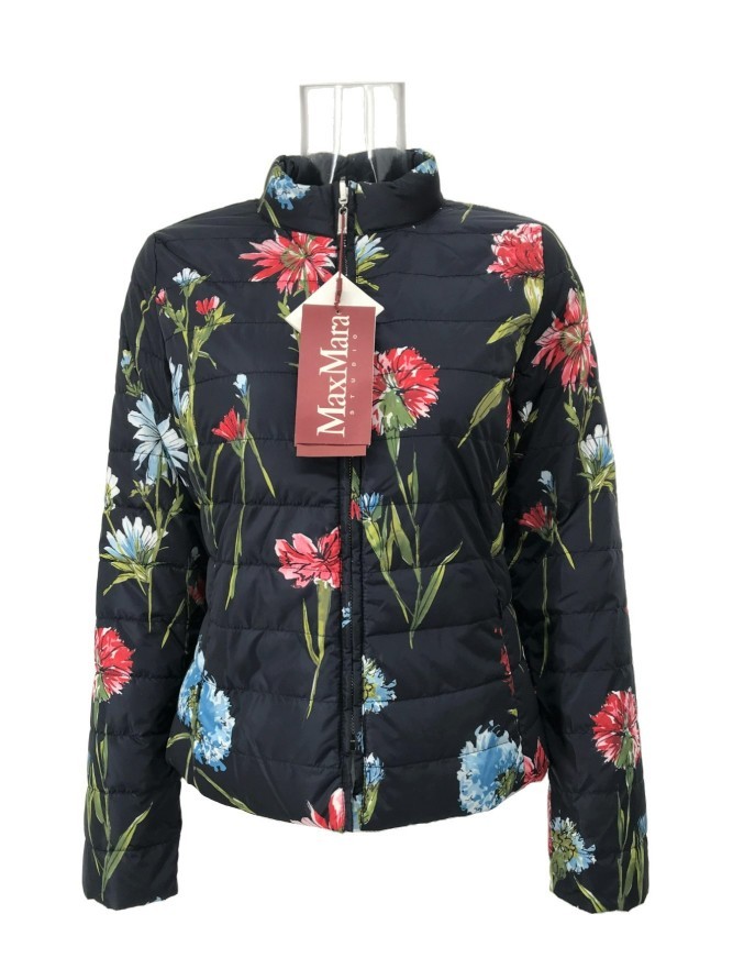 Max Mara Long-sleeved Down Jacket In Black