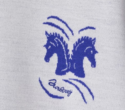 Burberry Mirrored Horse Wool Blend Sweater In White
