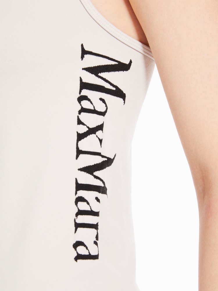 Max Mara Science And Technology Fabric Logo Vest In Nude