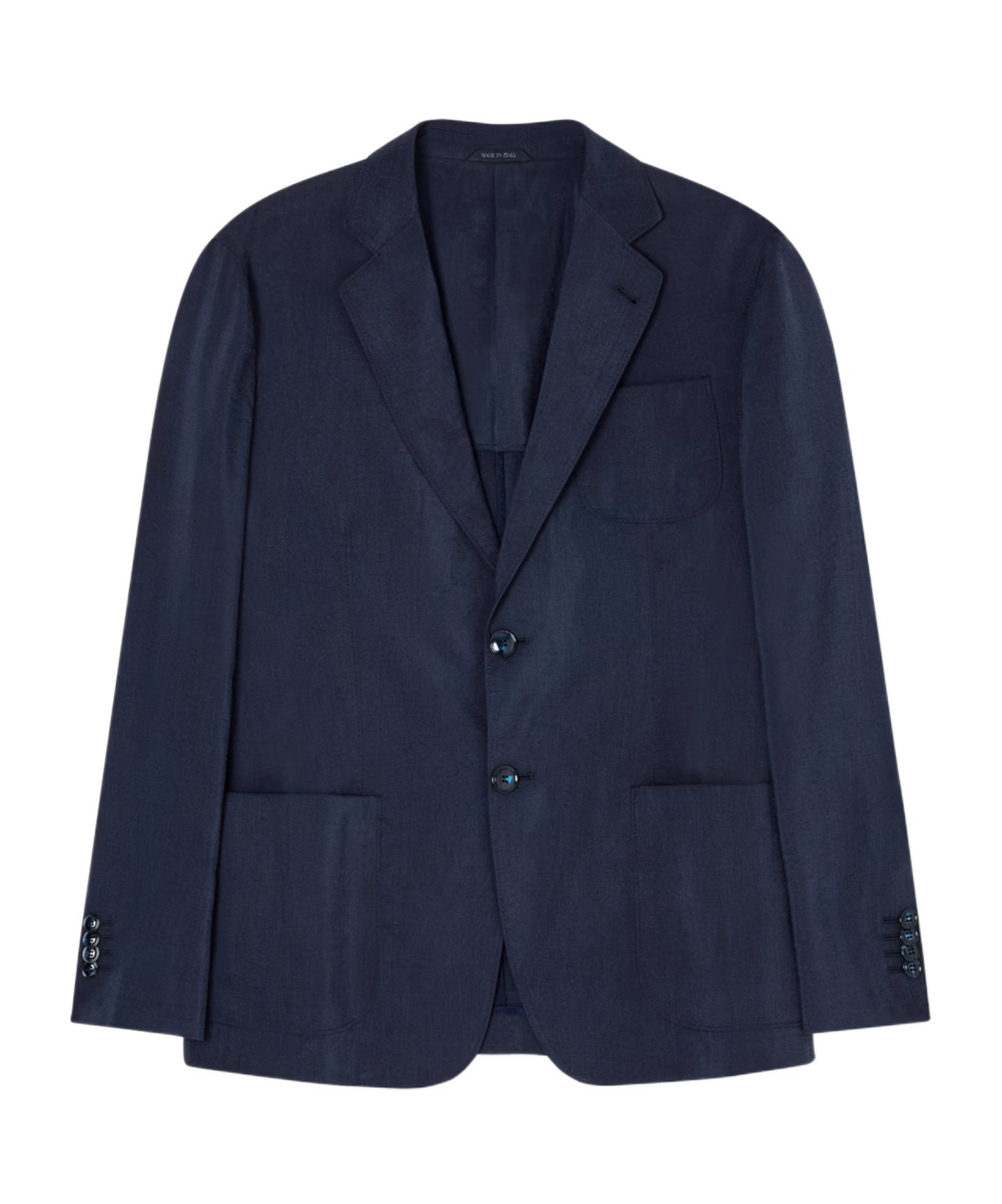 Giorgio Armani Patch-pocket Single-breasted Blazer In Blue