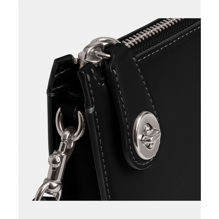 Coach Leather Mini Shoulder Bag In Black